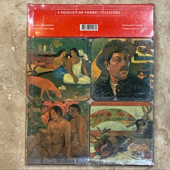 🆕 Louvre Museum Paul Gaugin 8-pk Coasters - Picture 2 of 3